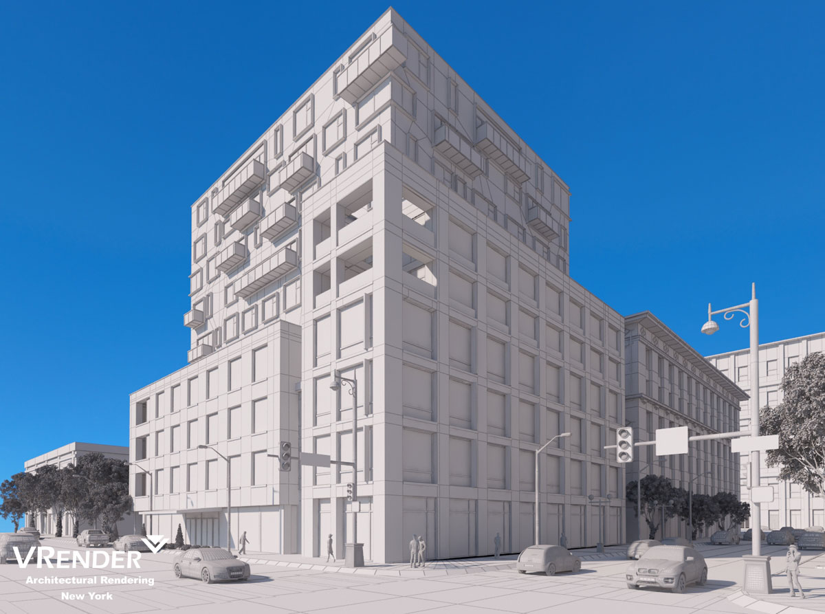 commercial buildings 3d modeling