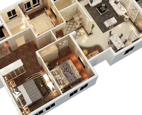 Residential Apartment 3D Rendering in Baltimore