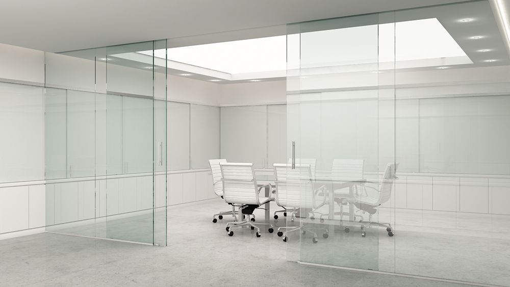 Office Glass Panels and Walls Rendering
